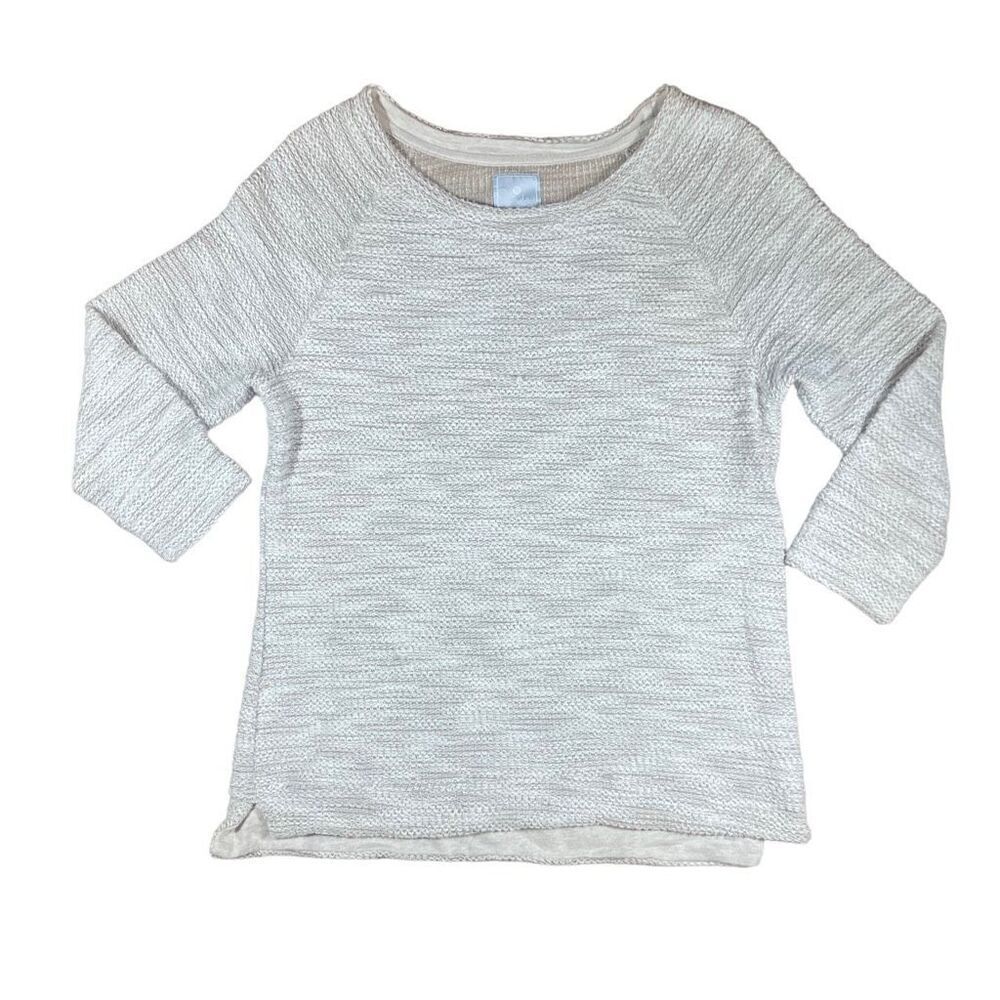 Sunday Metallic Oatmeal Knit Sweater Sz M